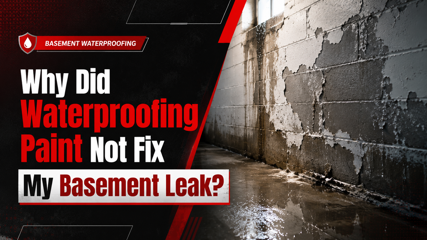 Waterproofing paint can't stop hydrostatic pressure or foundation cracks. Learn why it fails and what actually fixes a leaking basement permanently.
